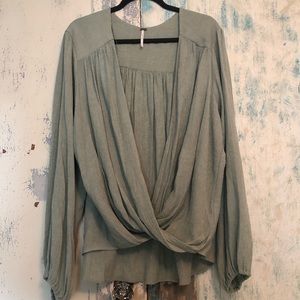 Free People hi low wrap tunic blouse